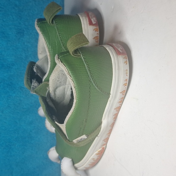 Toddler Vans Off The Wall Green Dragon Claw Reptile Slip-on with Velcro Size 7 - Picture 5 of 13